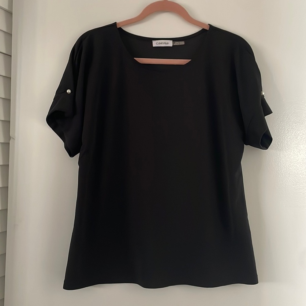Calvin Klein blouse with pearls